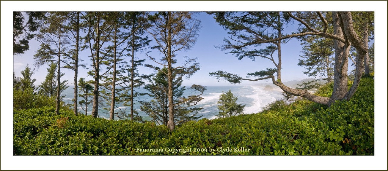 NESKOWIN PANORAMA, Oregon coast, Clyde Keller photo, Etsy - large 18x30 Inch art print