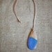 Wooden Boho Necklace / Blue Purple Necklace / SALE