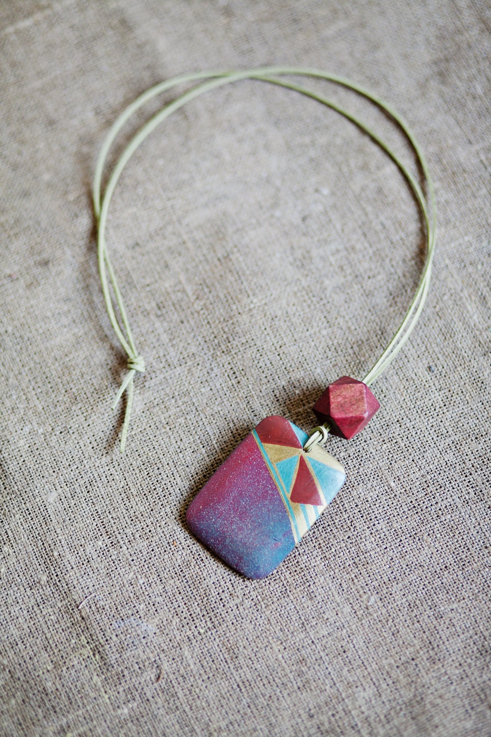 Geometric Necklace / Boho Necklace / Wooden Necklace / Tribal Necklace