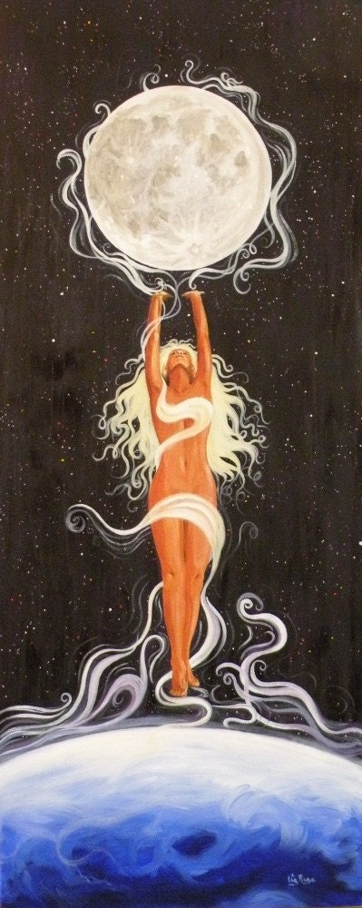 Earth and Moon, Giclee print, 12x30
