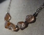 Handmade Tangerine Quartz and Sterling Necklace "Summer Sun"