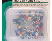 temari pins Dritz Ball Point Pins 100 - Size 20 1 3/4 inches, assorted colors for temari