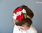 Merry handmade CaNdY Cane Snugars baby headband Bright Christmas Red- Wintertime 2011