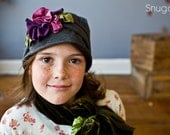 sweet Charcoal and Plum SleighRide hat-- Snugars winter 2011
