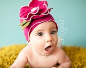 Snugars Vibrant Pink Mayflower Hat spring HAT beanie BABY toddler INFANT girls