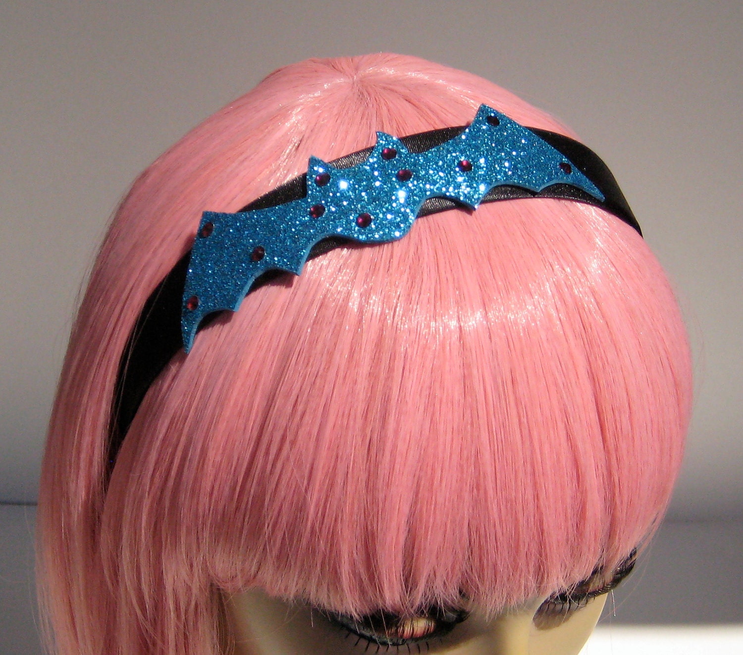 Bats Headband MANY COLORS Sparkly Bats Goth Kawaii Pin Up Rockabilly