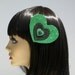 Green Of Hearts Hair Clip Black Heart Rockabilly Pin Up Goth Kawaii