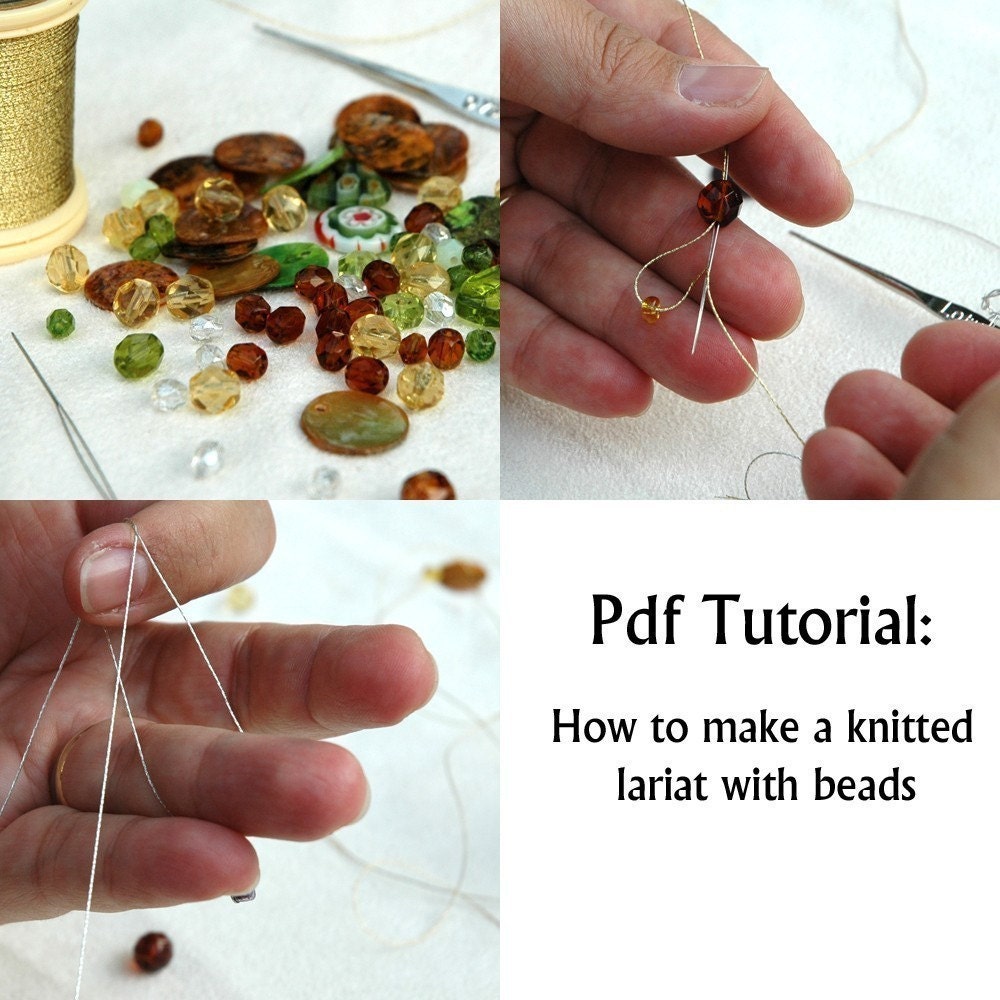 Crochet Lariat Pattern , Crochet Lariat with bead pattern -How to make a crochet lariat Crochet Lariat Pattern Pdf tutorial for beginners