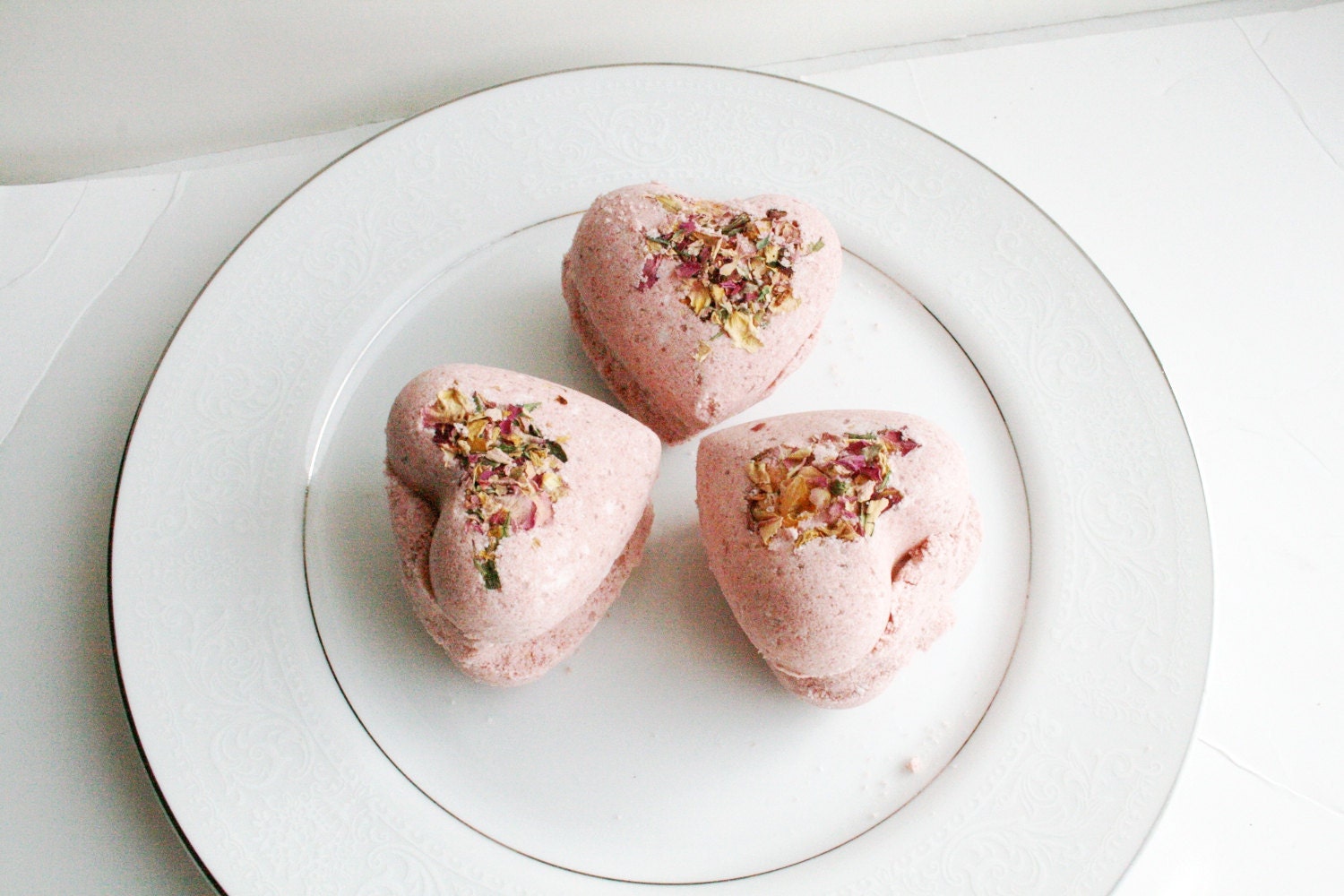Rose Heart Bath Bombs -  Set of 3