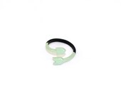 ARROW RING - Matte black and dipped enamel -  Seafoam