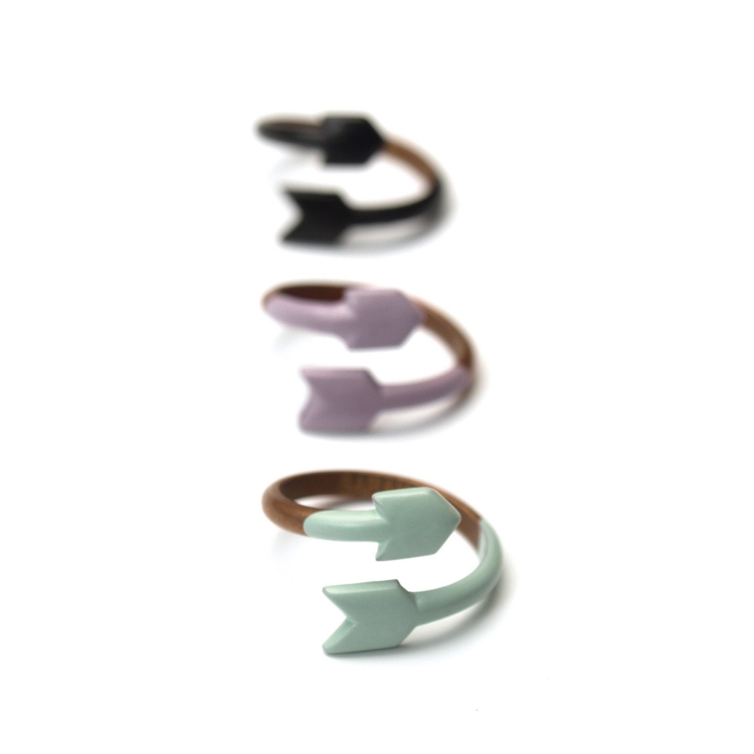 ARROW RING - Copper and dipped rubber - SEAFOAM