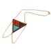 UTA - Laser cut, walnut, triangle necklace, color