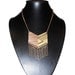 MEXI - Laser cut walnut fringe necklace, gold