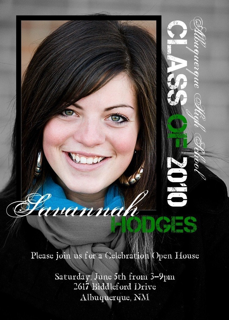 Graduation Announcement -- 5x7 Printable Digital File