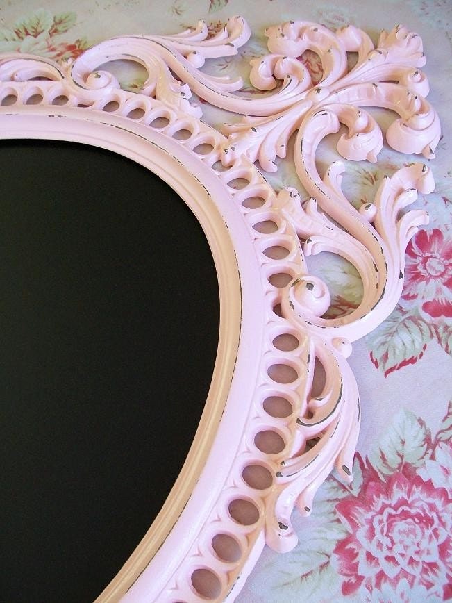 VINTAGE FRAMED CHALKBOARD-Framed Chalkboard-Nursery Baby Room Decor-Accessories-Pink-Any Color-Cottage Shabby Chic