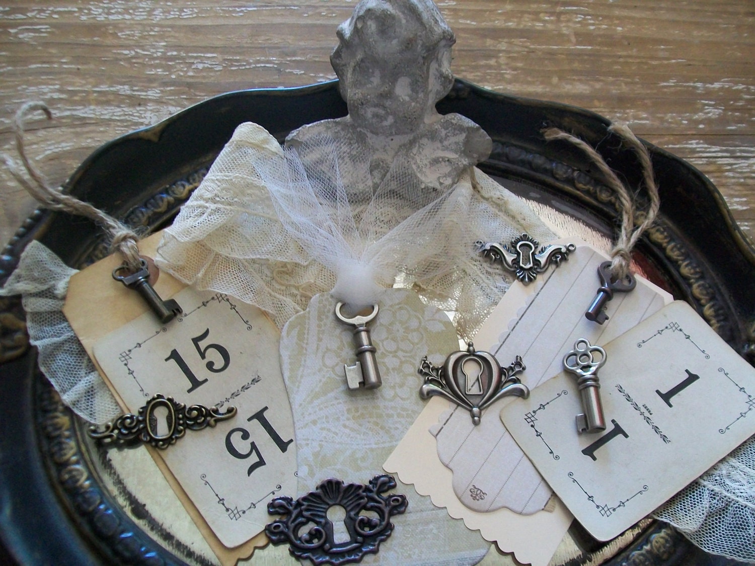 4 Sets of 8 - 32 pc. Count Steampunk Vintage Style Keys & Door Locks-Weddings-Receptions-Jewelry Making-Crafting-New Items