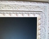 FRAMED CHALKBOARD-WHITE-Any Color-35 X 28 Ornate Chalkboard-Framed Magnetic Chalkboard-Burlap-Fabric-Magnetic Memo Board-Framed Chalk Board