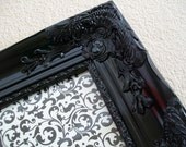 BLACK PICTURE FRAME-AnY Color-11x14- Baroque Ornate Vintage Style Wood Frame-Magnetic Chalkboard-Mirror-Signs Wedding-Print-Painting