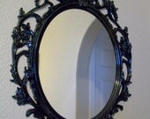 GLOSS BLACK MIRROR Any Color Large Ornate Frame Picture Frame Photo Baby Photos Wedding Photos Family Photos Chalkboard Nursery Wall Mirror