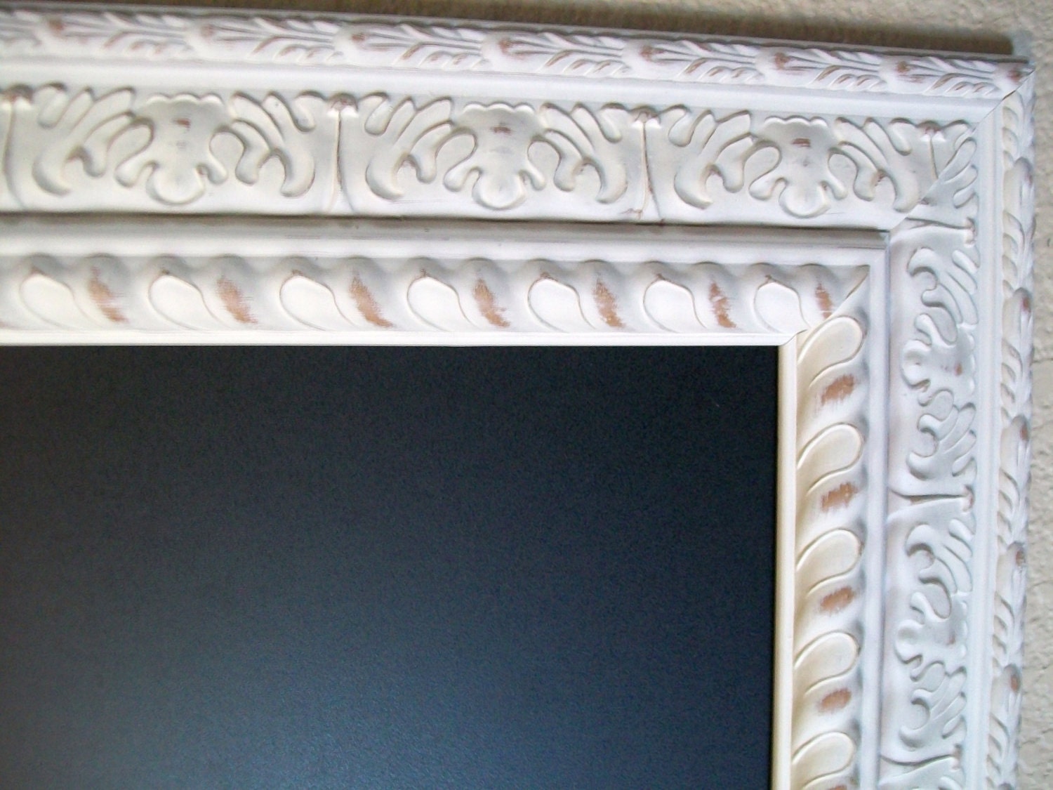 FRAMED CHALKBOARD-WHITE-Any Color-35 X 28 Ornate Chalkboard-Framed Magnetic Chalkboard-Burlap-Fabric-Magnetic Memo Board-Framed Chalk Board