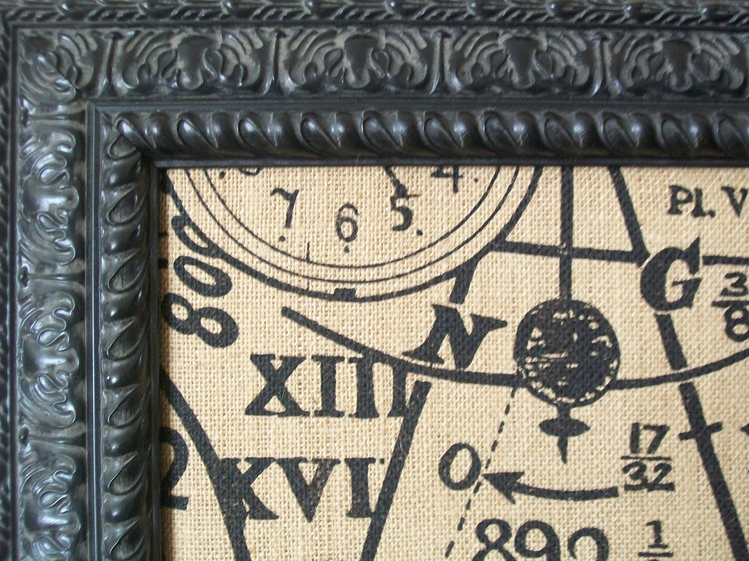 FRAMED MAGNET BOARD-Framed Bulletin Board-Cork Board-Clocks-Magnetic Memo Board 42x30 Xtra Lg Black Frame Memo Board-Burlap-Gifts for Dad