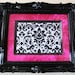 Baroque Ornate Vintage Frame-Photo Frame-Picture Frame-8x10 & 5x7 in ONE-Black Gloss-Hot Pink- Black and White Damask-Magnetic Memo Board
