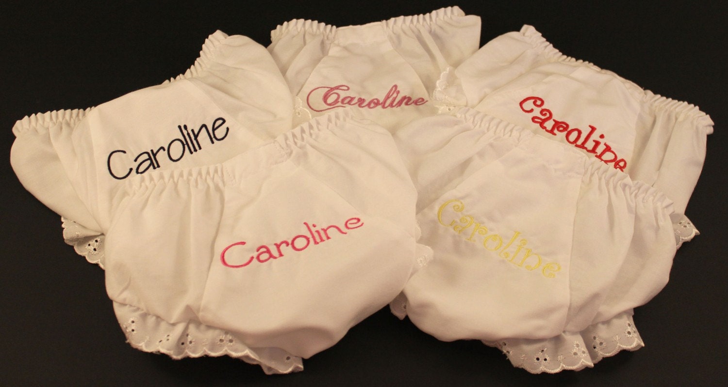 Personalized Name Embroidered Baby Bloomer