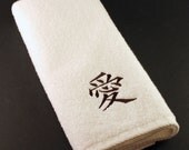 Kanji Embroidered Hand Towel