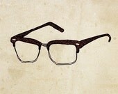 MiMi's Glasses - Pen and Ink Illustration - 8 x 10 - Print