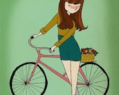 Springtime Girl - 8 x 10 Illustration Print