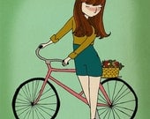 Springtime Girl - 5 x 7 Illustration Print