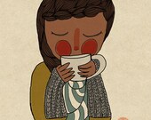 Gray Arm Warmers  - 5 x 7 Illustration Print