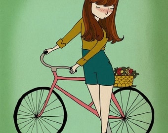 Springtime Girl - 8 x 10 Illustration Print