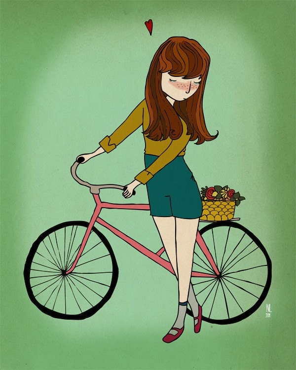 Springtime Girl - 8 x 10 Illustration Print