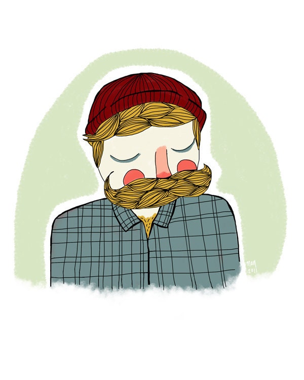 25% Off - Mountain Man - 8 x 10 Illustration Print