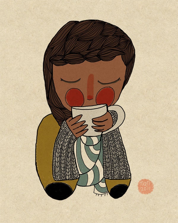 Gray Arm Warmers - 8 x 10 Illustration Print