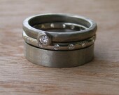 Conflitc Free Moissanite and White Gold Set