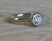 Conflict Free Moissanite Solitaire in 14K  White Gold