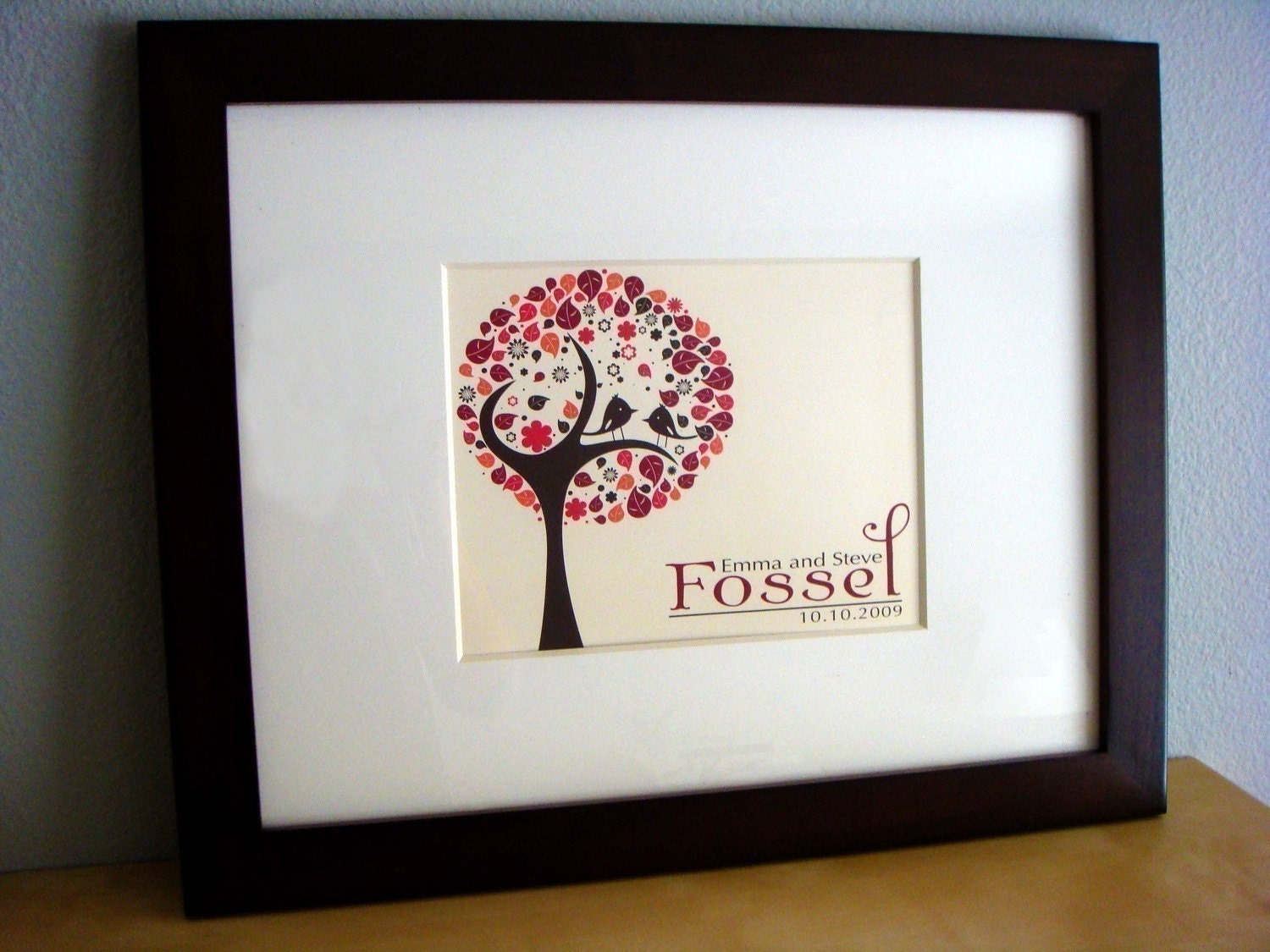 Personalized Wedding Gift - Love Birds Print
