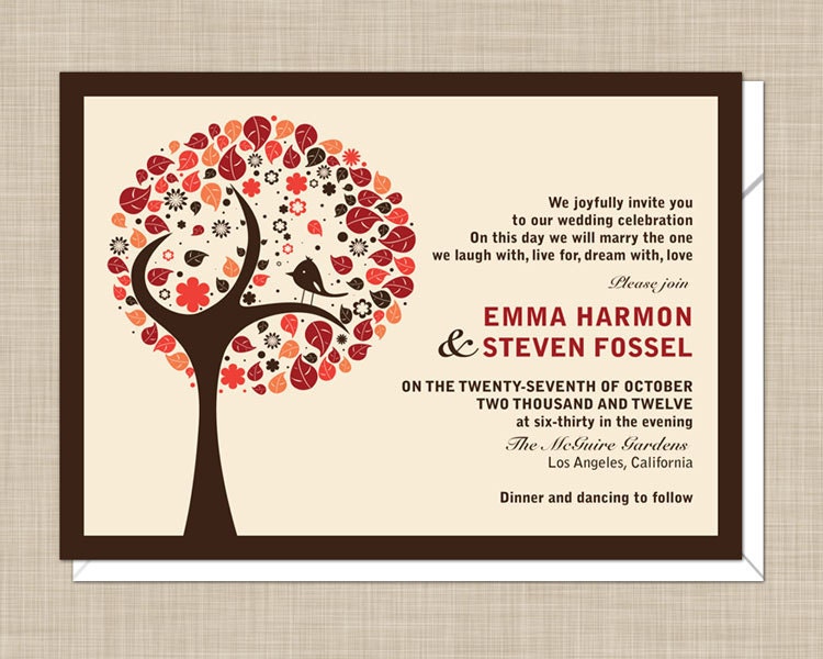 Fall Tree Wedding Invitations