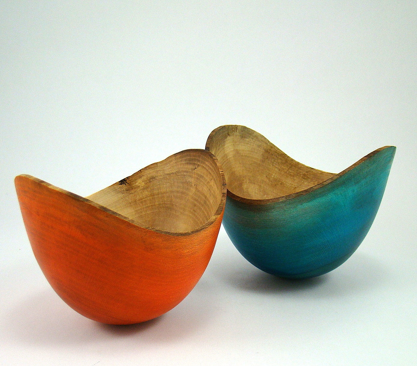 Beautiful Blue and October Orange VI - Sycamore Bowls