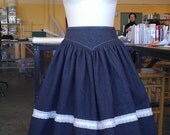 Denim Basque Waist Skirt