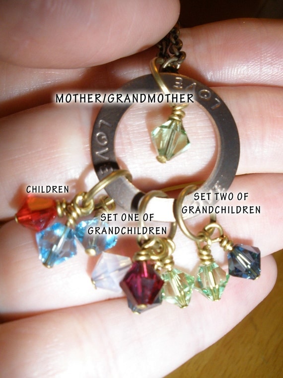 Buy grandmother birthstone jewelry - Grandmother Birthstone Necklace Up to 12 Swarovski Crystal Birthstones in Bronze