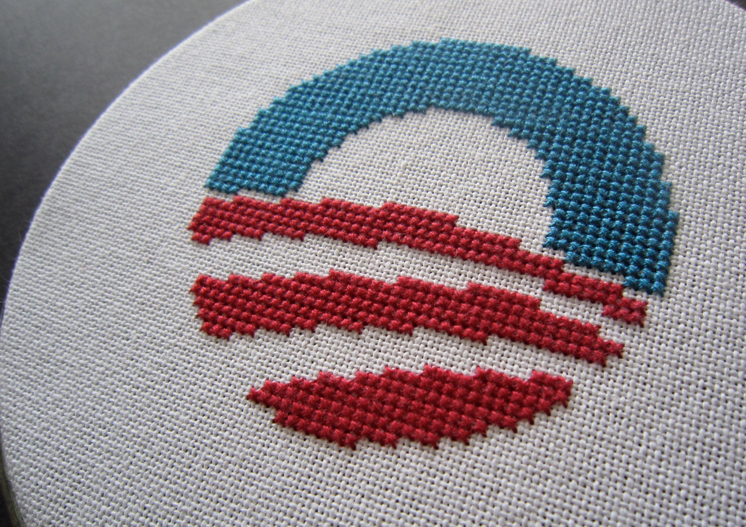 Obama modern cross stitch