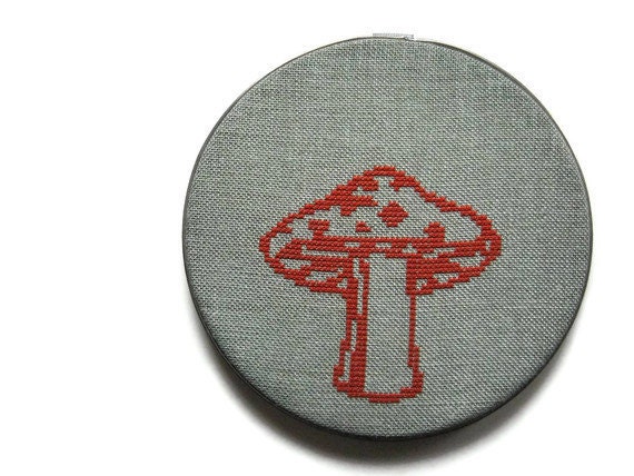 Mushroom modern cross stitch pattern