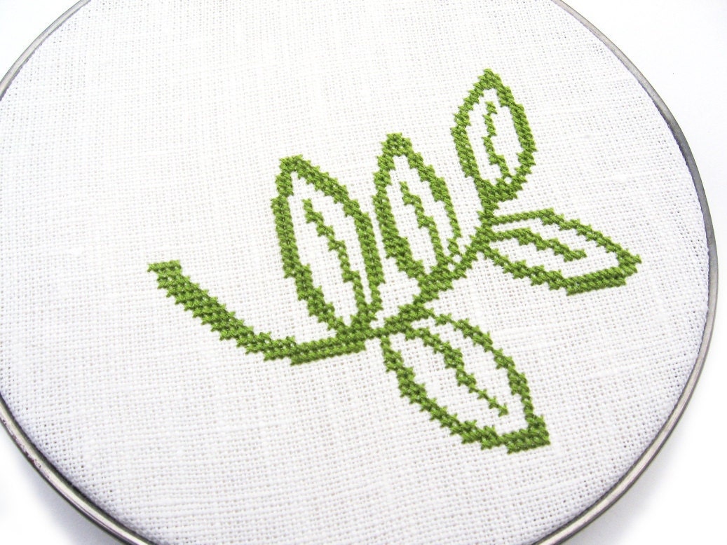 Sprig modern cross stitch