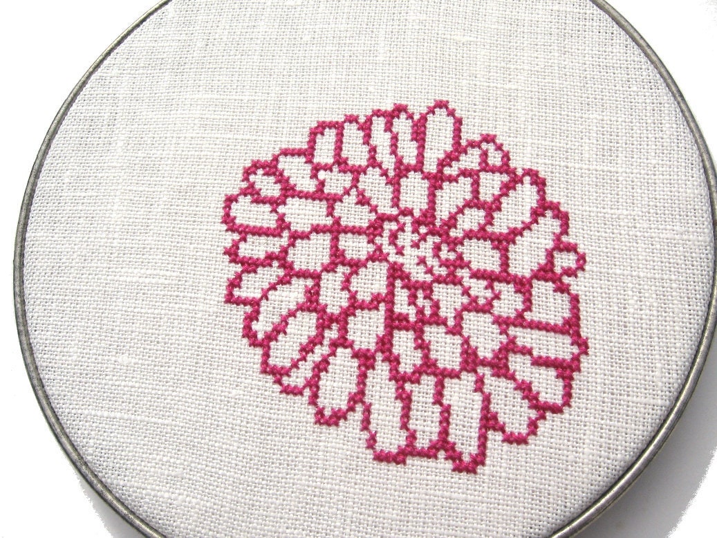 Chrysanthemum modern cross stitch
