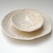 White Lace Serving set- handmade pottery English Cottage Style