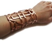 Automaton Copper Cuff bracelet - Cage Bracelet -  new art deco - made in my studio - Solid Copper Jewelry