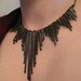Fringe Collar . Oxidized Copper Tribal Hammered Wire - Egyptian Collar Necklace - handmade copper jewelry